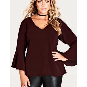 Maroon top